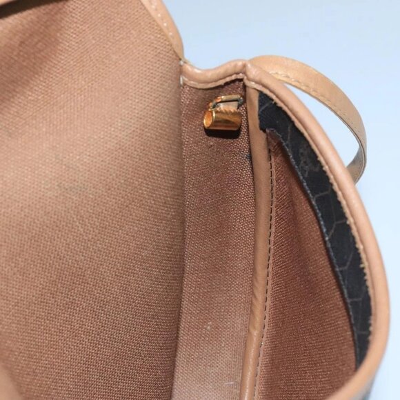 Christian Dior Honeycomb Canvas Shoulder Bag PVC Leather Black Auth 106108 - Picture 12 of 16